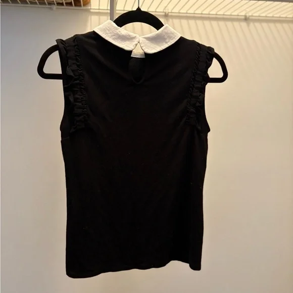 CeCe Ruffle Detail White Collar Top - Picture 7 of 8